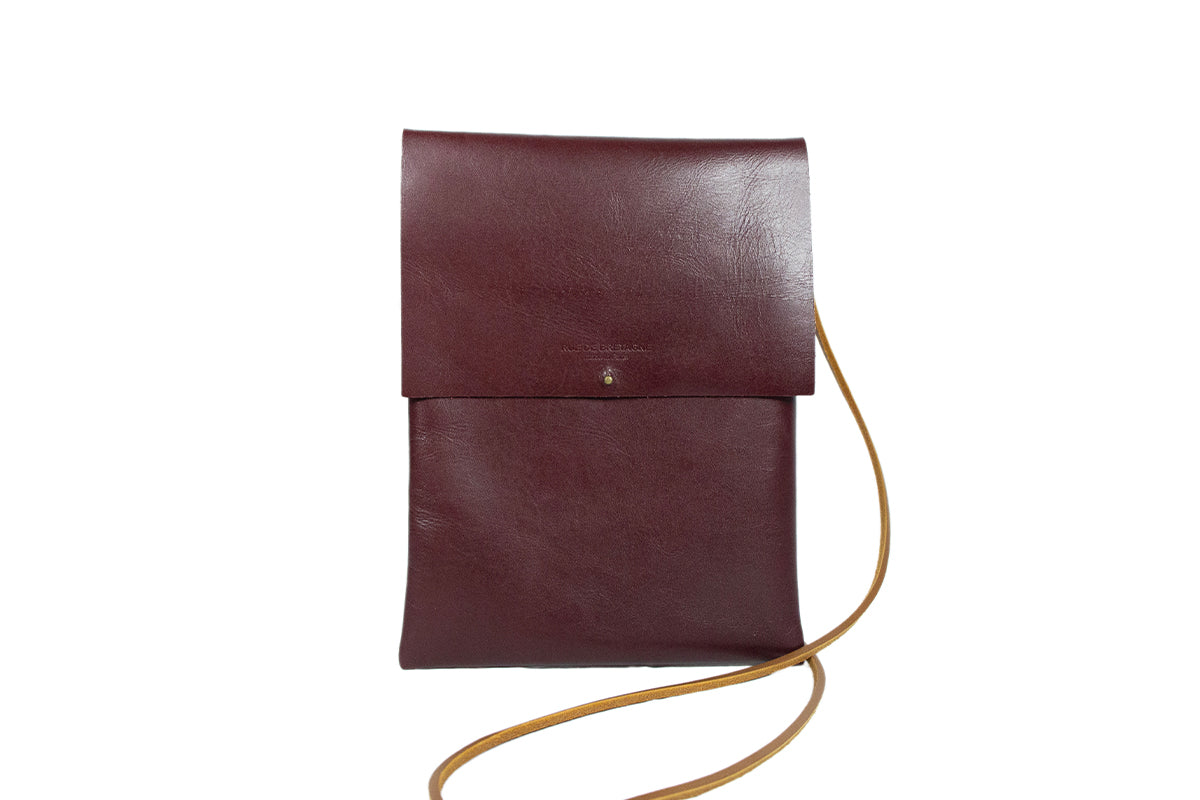 Bandoulière Large – Cuir Bordeaux