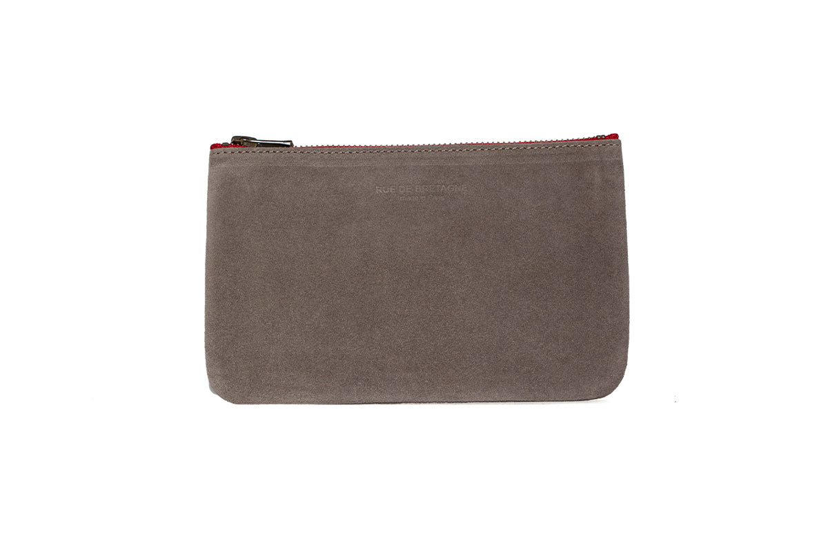 Trousse Small – Vachette Velours Taupe
