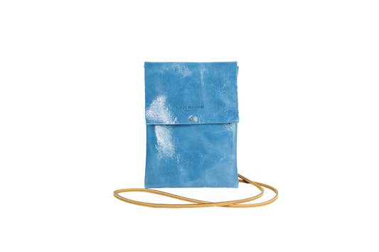 Medium Shoulder Strap – Blue Denim Patent