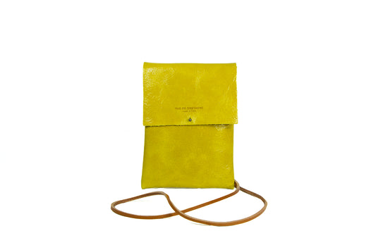 Medium Shoulder Strap – Yellow Patent