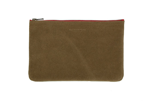 Trousse Medium – Vachette Velours Tabac