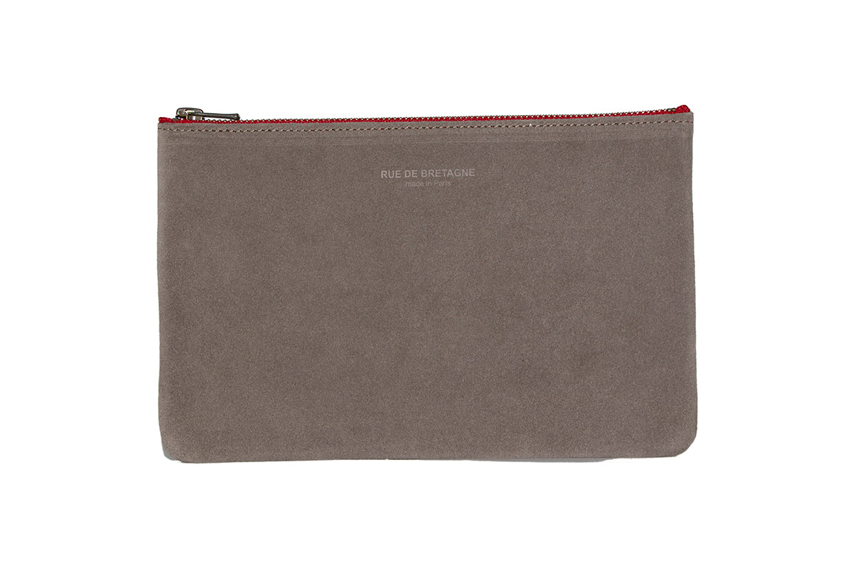 Trousse Medium – Vachette Velours Taupe
