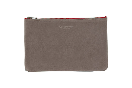 Trousse Medium – Vachette Velours Taupe