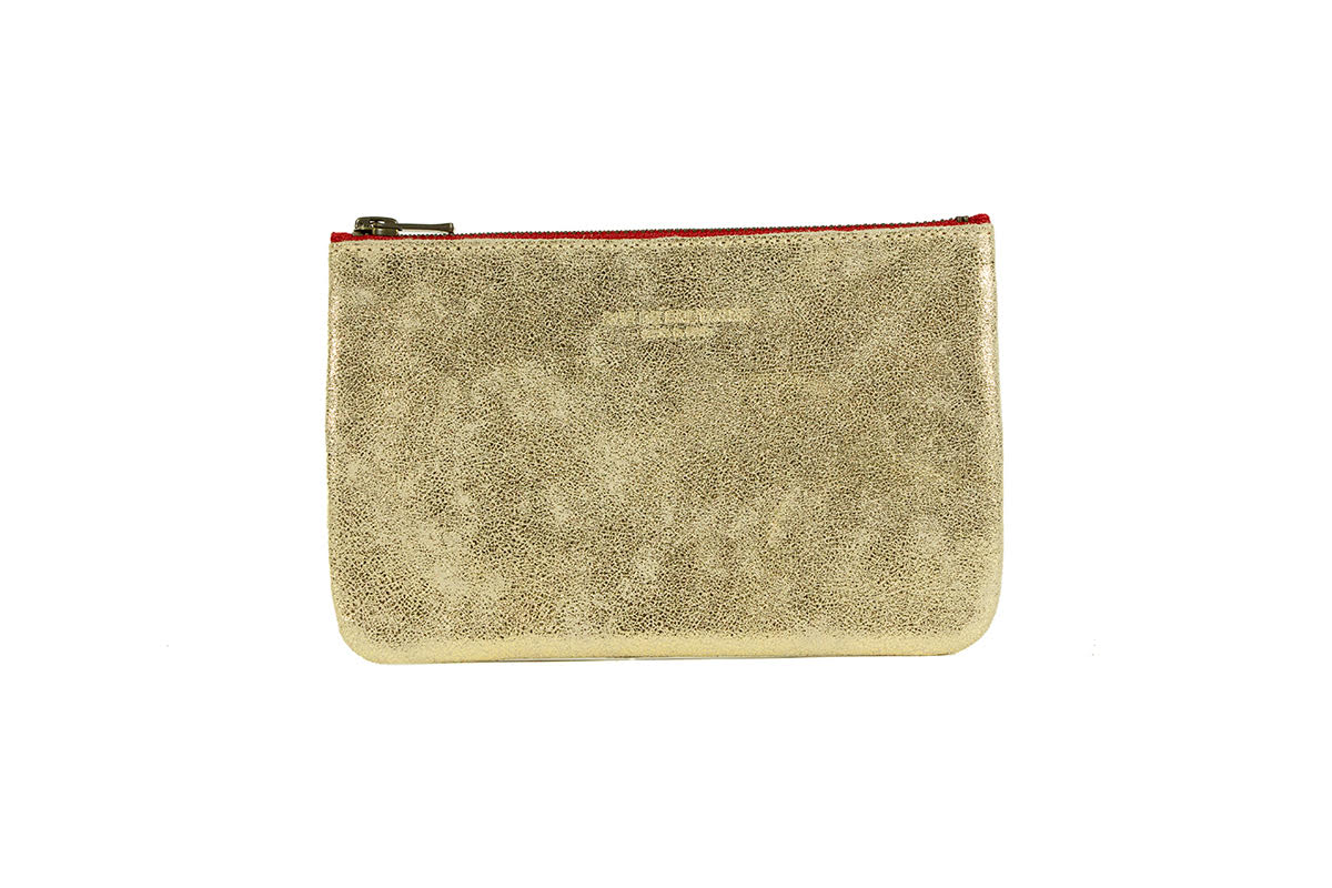 Trousse Small – Vachette Velours Brillant Or