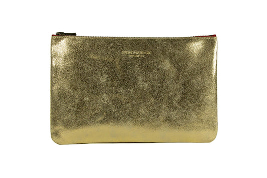 Trousse Medium – Vachette Velours Brillant Or